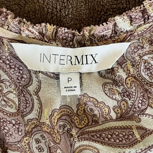 Intermix Carolina Paisley Silk Chiffon Top size S - Picture 10 of 16
